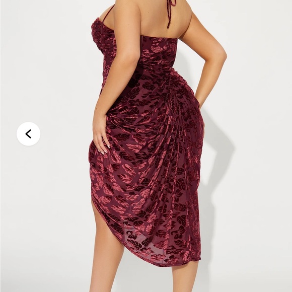 Fashion Nova Burgundy Asymmetrical Dress - Picture 6 of 6
